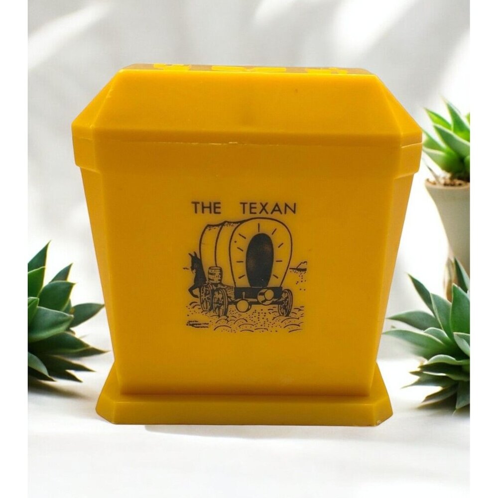 Vintage 60s Salt and Pepper Shaker Combo The Texan Covered Wagon Texas Old West